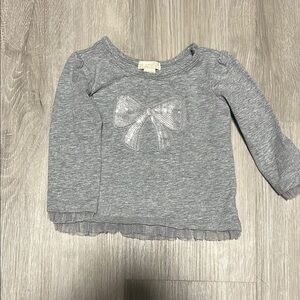 4/$30 Gray Kids Shirt with Silver Bow
